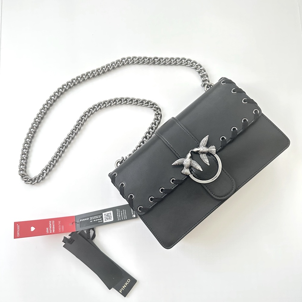 PINKO Love Classic Icon Simply Bag - Black Leather